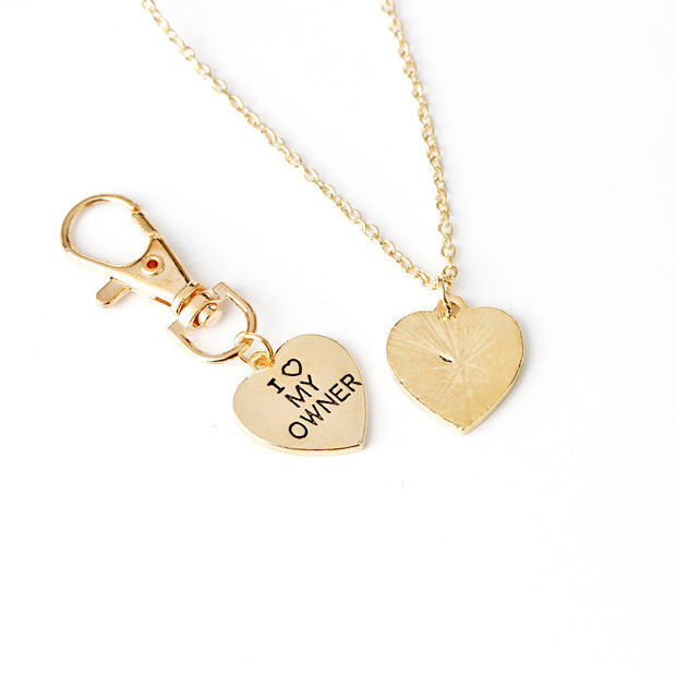 Love My OwnerI Love My Dog Pet Dog Bone Necklace