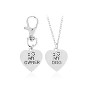 Love My OwnerI Love My Dog Pet Dog Bone Necklace