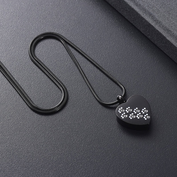 Buy Online High Quality Paw Print Heart Cremation Jewelry with beautiful crystals for Ashes  Keepsake Memorial Urn Necklace - Mydawgz