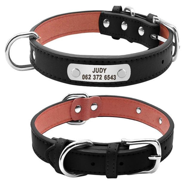 Buy Online High Quality Buy Engraved Dog Collars Durable engraved Leather Pet ID Collar Customized Dog Collar - Mydawgz