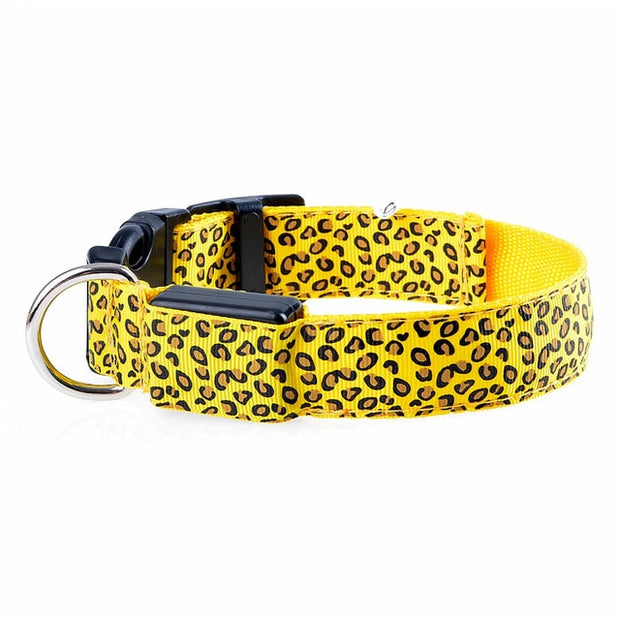 Buy Online High Quality LED Dog Collar Leopard Luminous Adjustable LED Collar For Dogs Night Safety - Mydawgz