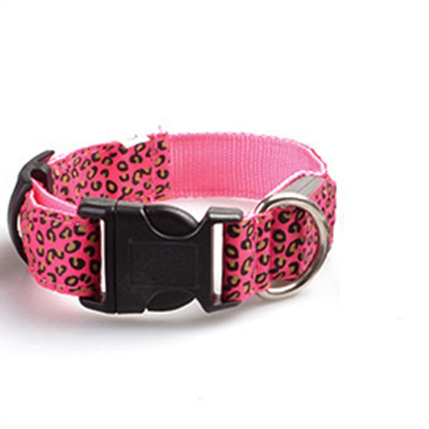 Buy Online High Quality LED Dog Collar Leopard Luminous Adjustable LED Collar For Dogs Night Safety - Mydawgz