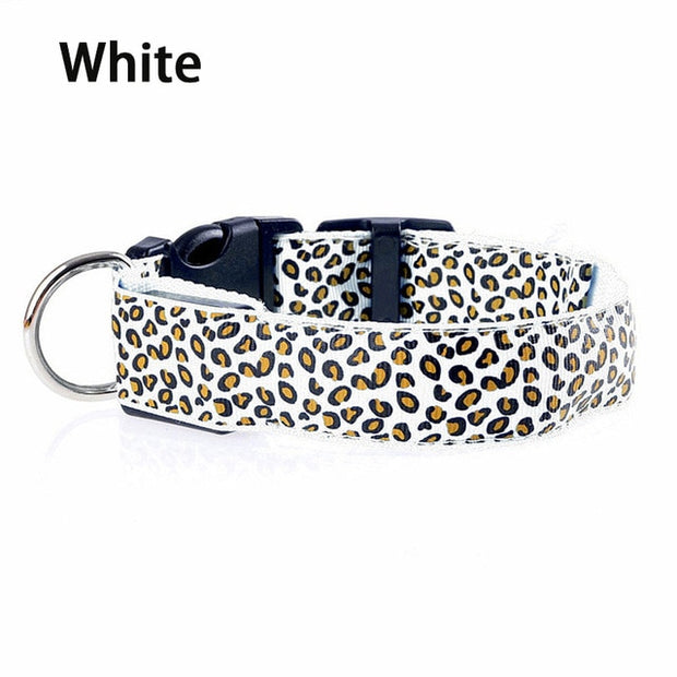 Buy Online High Quality LED Dog Collar Leopard Luminous Adjustable LED Collar For Dogs Night Safety - Mydawgz