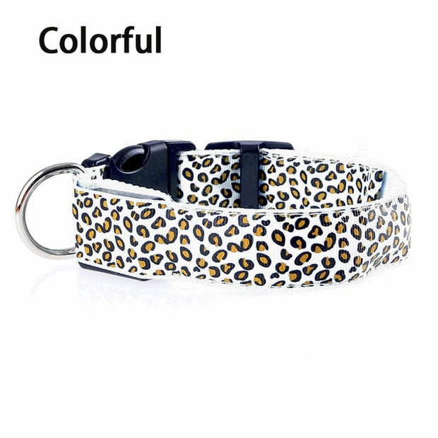 Buy Online High Quality LED Dog Collar Leopard Luminous Adjustable LED Collar For Dogs Night Safety - Mydawgz