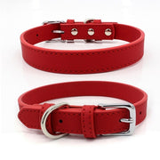 Buy Online High Quality Leather Dog Collar Adjustable Durable Solid Color Dog Collar Comfortable - Mydawgz