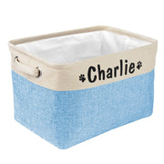 Buy Online High Quality Personalized Dog Toy Box Canvas Foldable Pet Toys Linen Storage Box Bin - Mydawgz