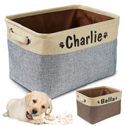 Buy Online High Quality Personalized Dog Toy Box Canvas Foldable Pet Toys Linen Storage Box Bin - Mydawgz