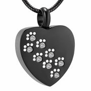 Buy Online High Quality Paw Print Heart Cremation Jewelry with beautiful crystals for Ashes  Keepsake Memorial Urn Necklace - Mydawgz