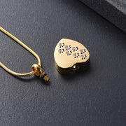 Buy Online High Quality Paw Print Heart Cremation Jewelry with beautiful crystals for Ashes  Keepsake Memorial Urn Necklace - Mydawgz