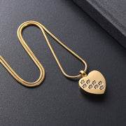 Buy Online High Quality Paw Print Heart Cremation Jewelry with beautiful crystals for Ashes  Keepsake Memorial Urn Necklace - Mydawgz